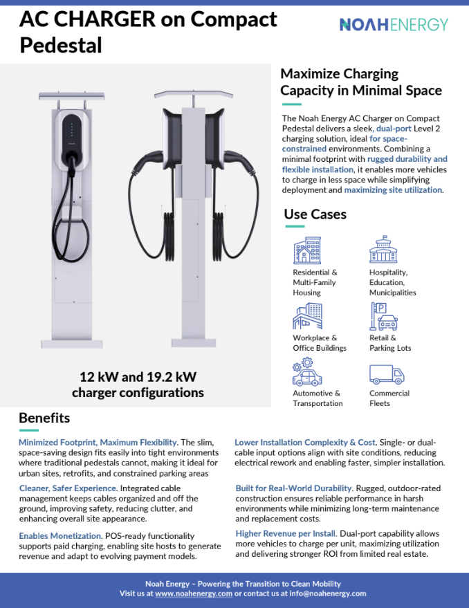 AC Charger on Compact Pedestal